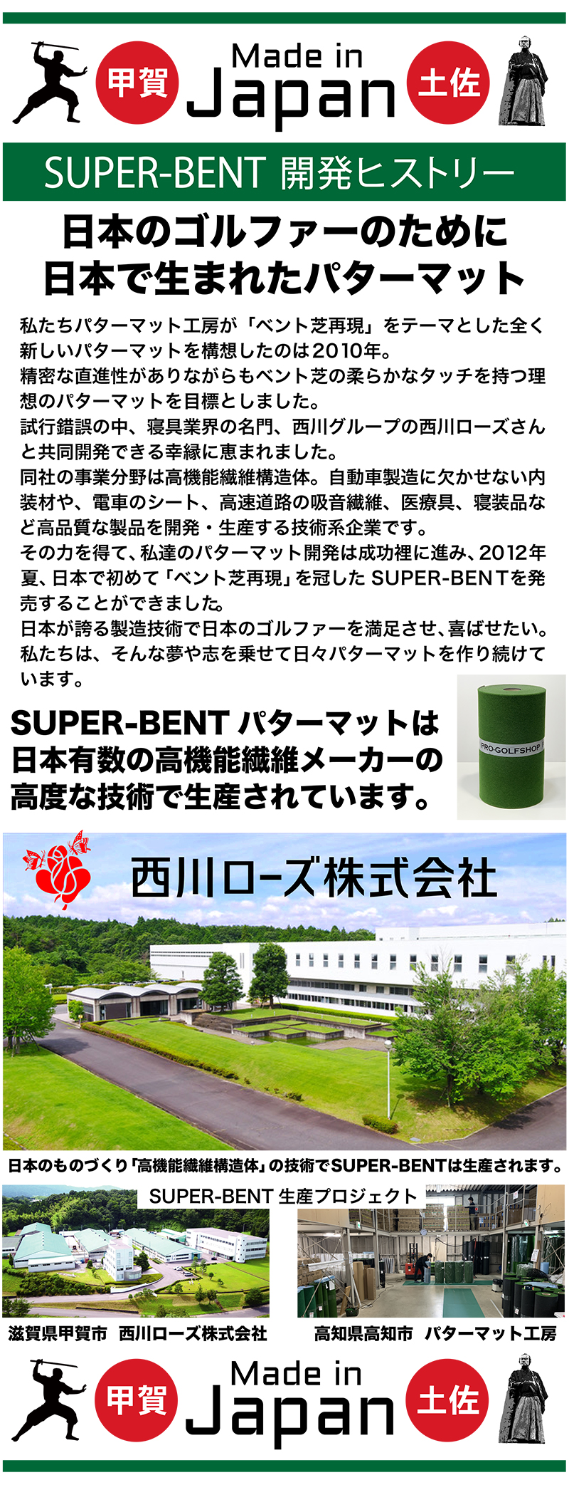 パターマット工房　60cm×6m　SUPER-BENT スーパーベントパターマット（距離感マスターカップ付き）